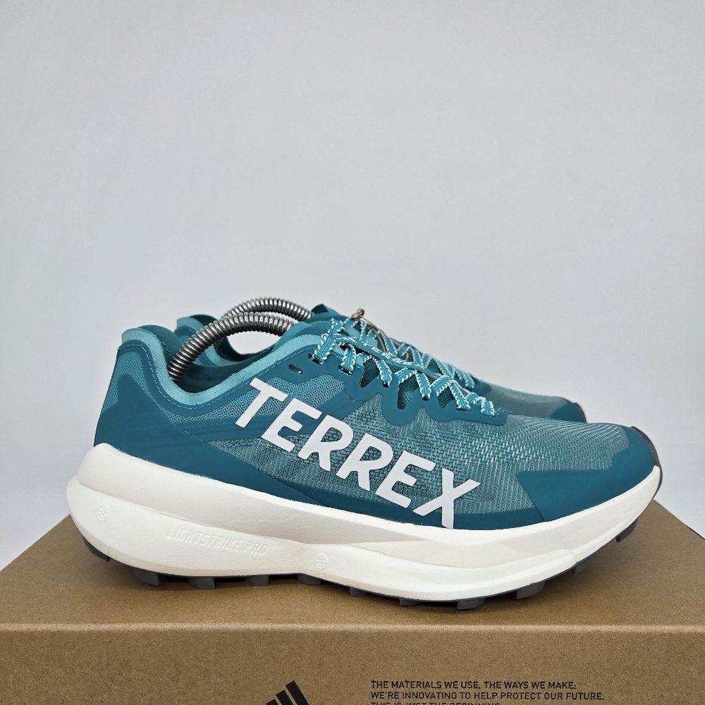 Adidas Women's Terrex Agravic Speed Trail Pure Teal Trail Running Shoes Size 7 - Picture 3 of 8